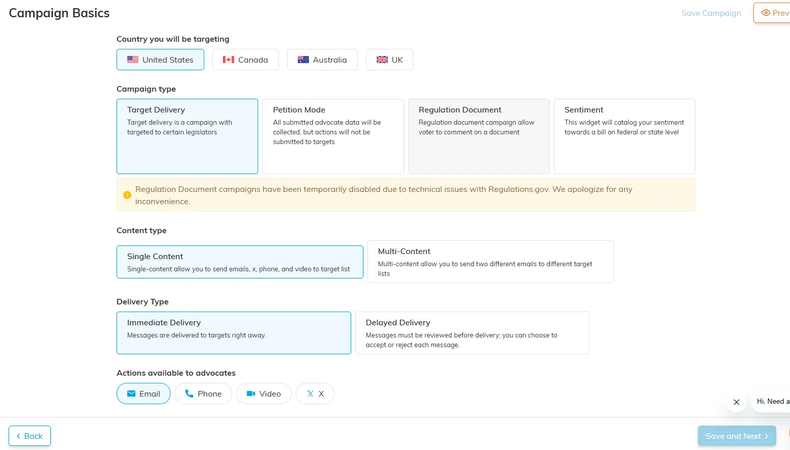 Build an advocacy campaign